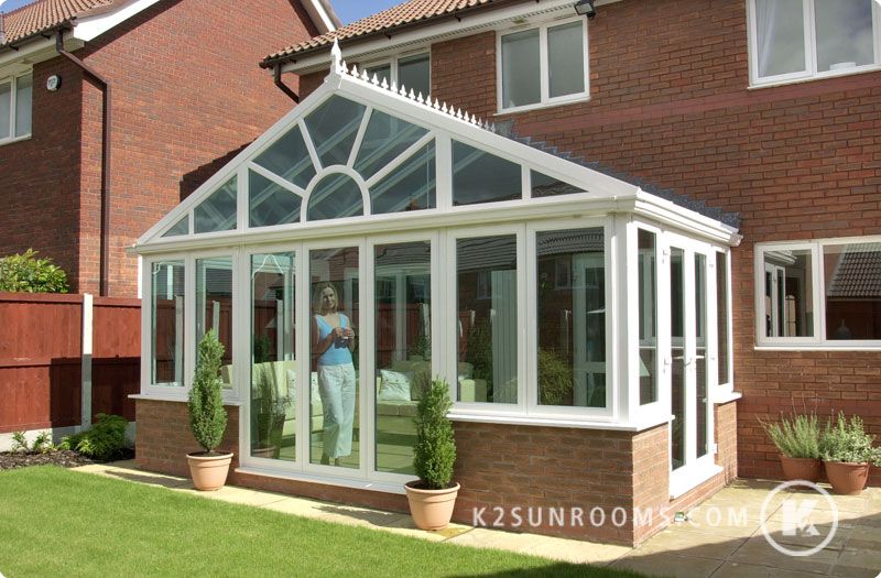 sunroom with peaked roof